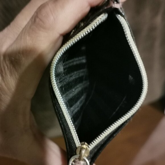 4 1/4" x 3" Metallic Laser Cut Rose Gold Card Holder / Coin Purse EUC #219 - Picture 7 of 8